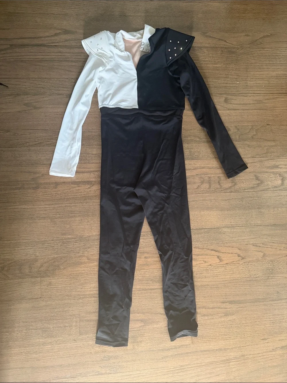 Girls Black and White Long Sleeve jump suit